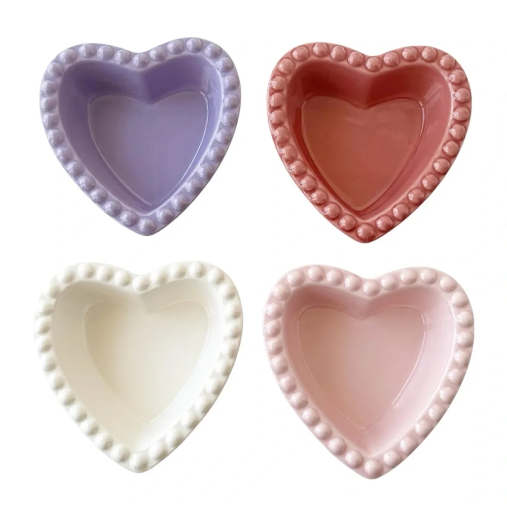 Williams Sonoma Beaded Heart Ramekins - Set of 4